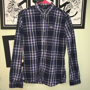 Superdry Button Down Long Sleeve Plaid Shirt M